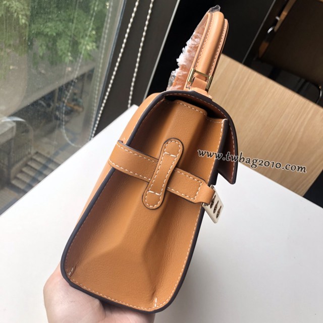 Delvaux春夏專櫃限量版tempete系列白蘭地拼色焦糖手提包 德爾沃專櫃經典款顏色肩背女包 bxs1015
